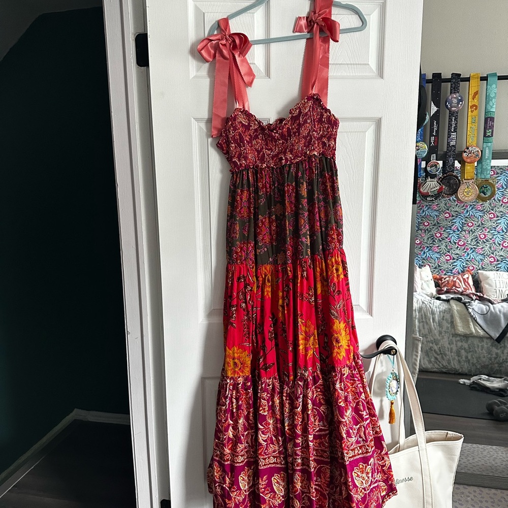 Free People Tie Shoulder Maxi